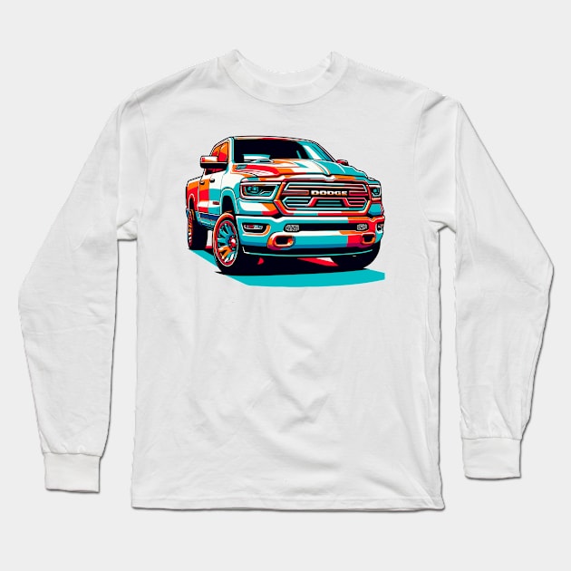 Dodge Ram 1500 Long Sleeve T-Shirt by Vehicles-Art